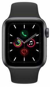 Apple Watch Series 5 44mm Space Gray Aluminum Case with Black Sport Band