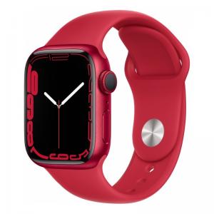 Apple Watch Series 7 45mm Red Aluminum Case with Red Sport Band