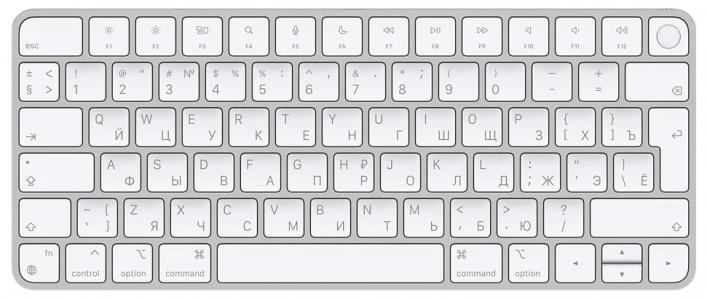 Apple Magic Keyboard 2021 с Touch ID, серебристый/белый