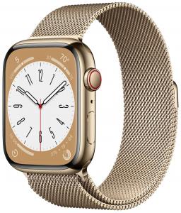 Apple Watch Series 8 41 мм Stainless Steel Case, gold milanese